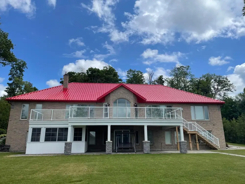 Completed steel roof installation on a residential home
